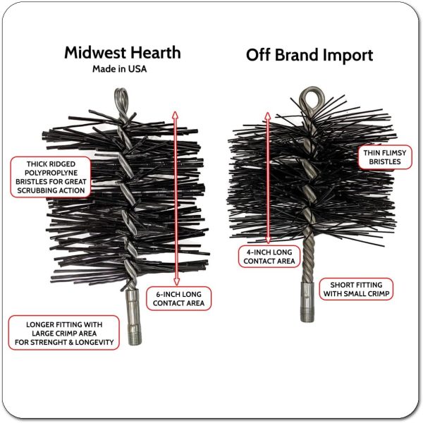 Midwest Hearth Chimney Brush Galvanized Steel Durable-3