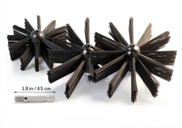 DOITOOL Chimney Brush Flexible Rods Black Acacia Handle-3