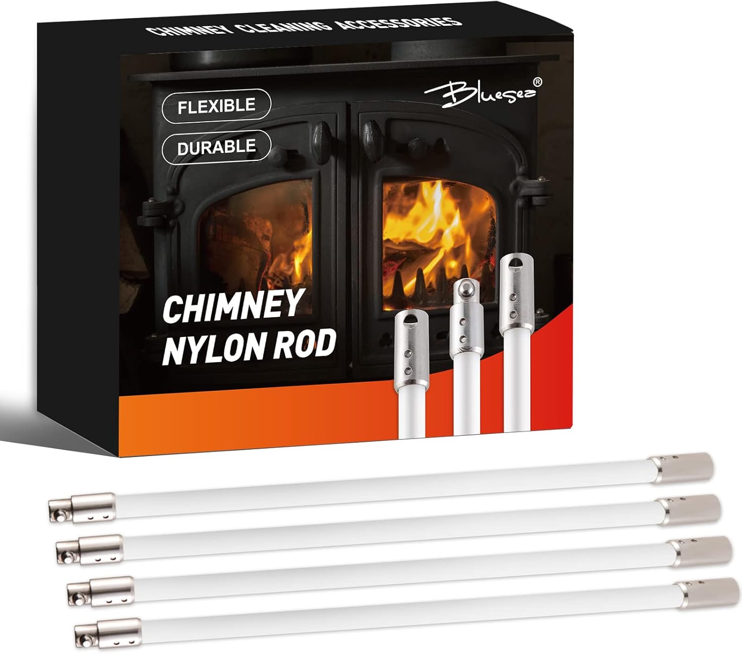 Installing Bluesea Chimney Cleaning Rod Nylon Reinforced Drill Adapter on a wooden workbench