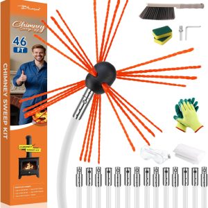 Bluesea Chimney Sweep Kit Flexible Rods Nylon Brush-0