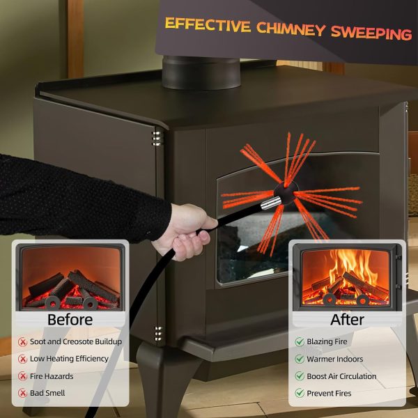 Cleancraft Chimney Brush Kit Flexible Nylon Rods Sturdy-4