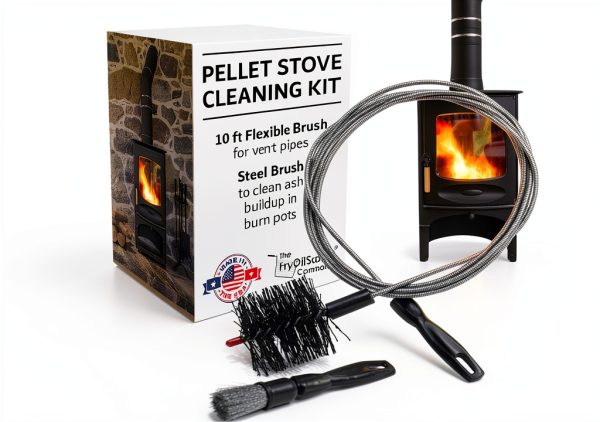 FryOilSaver Pellet Stove Chimney Cleaning Kit Nylon Bristles-0