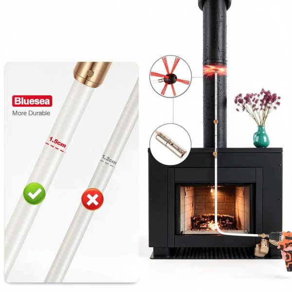 Bluesea Chimney Sweep Kit Nylon Brush Extendable Rods-1