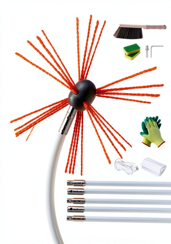 Bluesea Chimney Sweep Kit Nylon Brush Extendable Rods-0