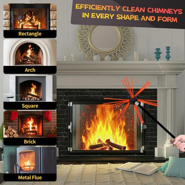 Cleancraft Chimney Brush Kit Flexible Nylon Rods Sturdy-5