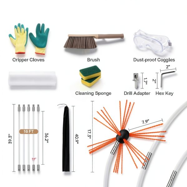 Bluesea Chimney Sweep Kit Nylon Brush Extendable Rods-4