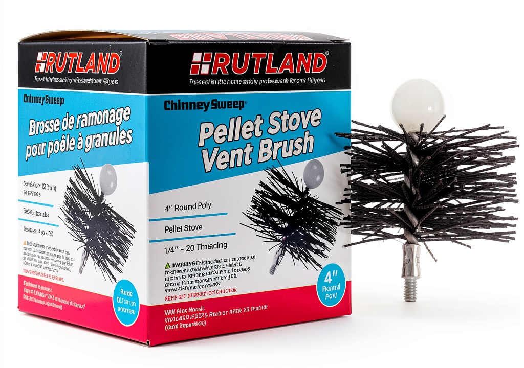 Rutland pellet stove brush cleaning a stove pipe