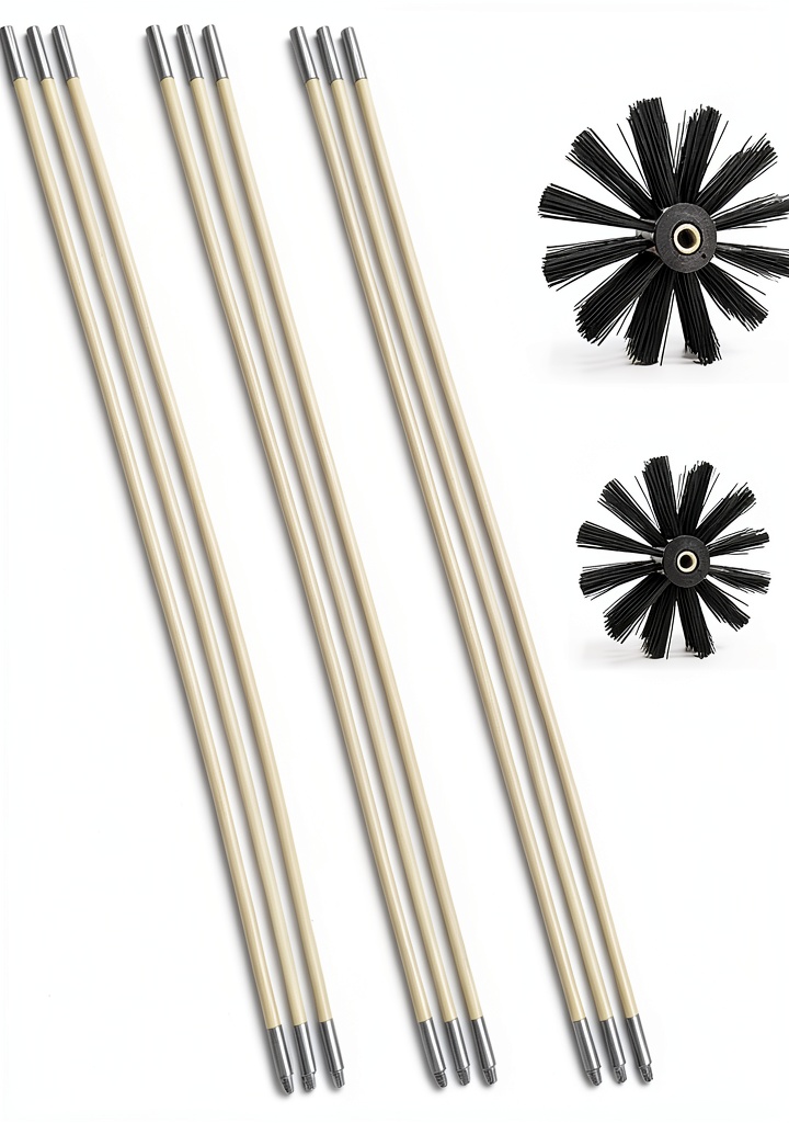 Xedragony cleaning brush kit with two brush heads and extendable rods