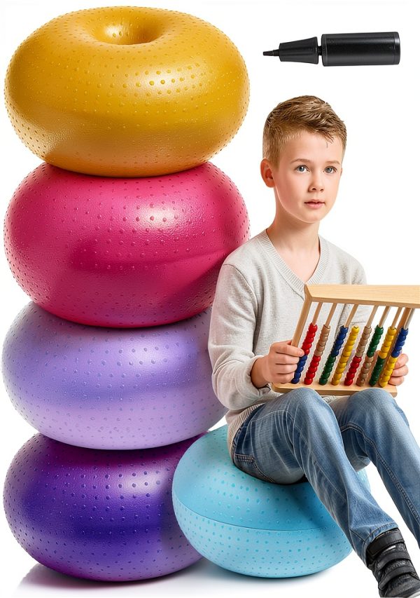 Meooeck Inflatable Yoga Ball Chair Kids PVC Donut Seat 19.69 Inch-0