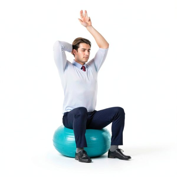 Yoga Ball Chair Lewtemi Blue PVC Seating-6