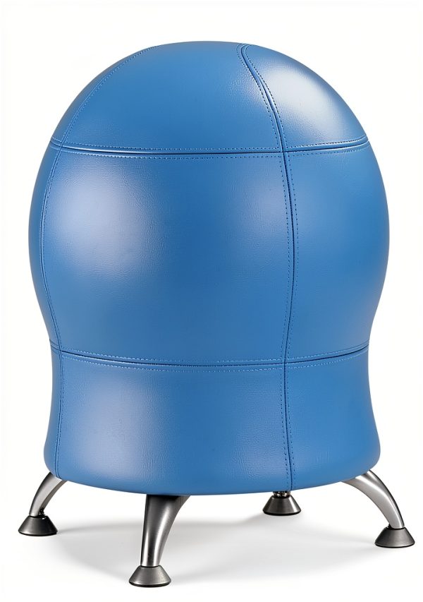 Safco Zenergy Ball Chair Blue Vinyl Adjustable-2
