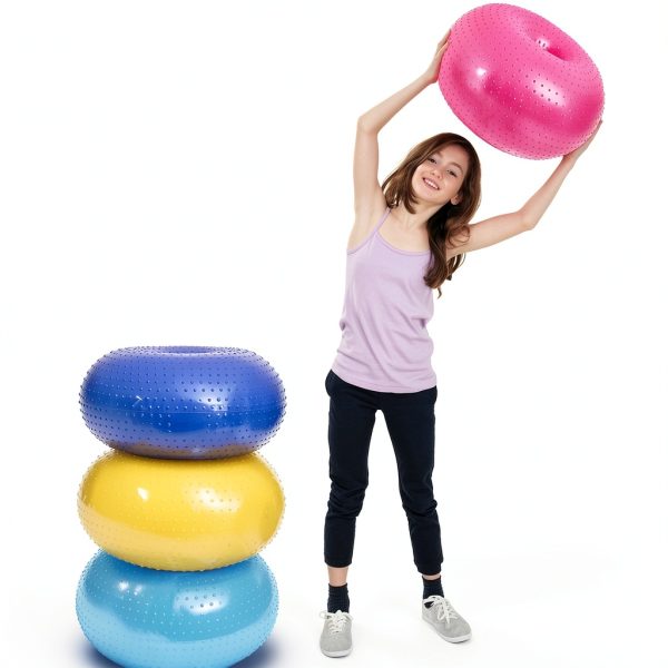Meooeck Inflatable Yoga Ball Chair Kids PVC Donut Seat 19.69 Inch-5
