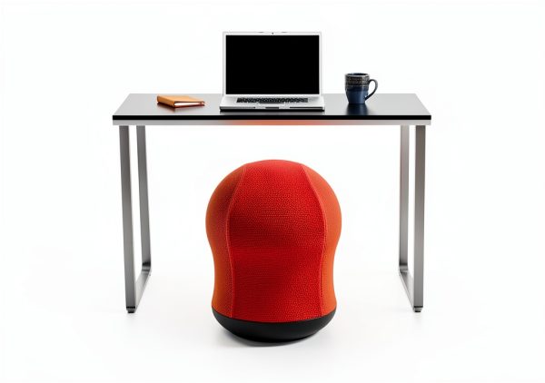 Safco Orange Mesh Swivel Ball Chair Office Furniture-1