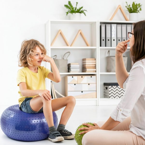 Meooeck Inflatable Yoga Ball Chair Kids PVC Donut Seat 19.69 Inch-4