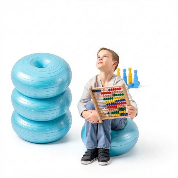 Yoga Ball Chair Lewtemi Blue PVC Seating-4