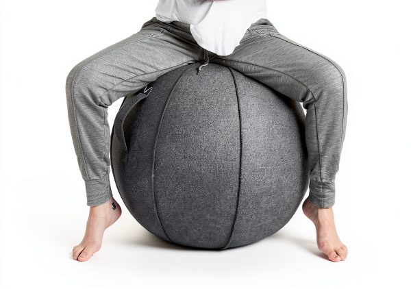 Vivora Inflatable Exercise Ball Chair Anthracite 24in Anti Burst PVC-7
