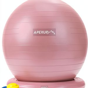 APEXUP Pink Exercise Ball Chair L 65cm High Load Stability for Kids-0