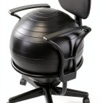 CanDo Metal Office Ball Chair with Arms Black Adult Size-0