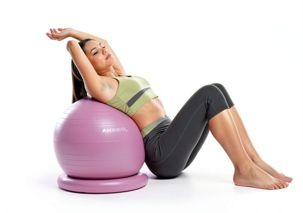 APEXUP Pink Exercise Ball Chair L 65cm High Load Stability for Kids-6