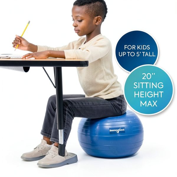 Bouncy Bands Kids Stability Chair Blue Balance Base 20in Height-4