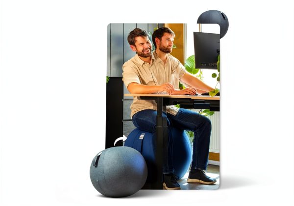 Backerz Exercise Ball Chair 25.5 Inch Linen Cover – Core Support-4