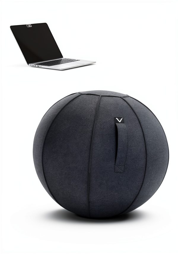 Vivora Inflatable Exercise Ball Chair Anthracite 24in Anti Burst PVC-2