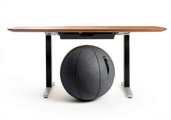 Vivora Inflatable Exercise Ball Chair Anthracite 24in Anti Burst PVC-1