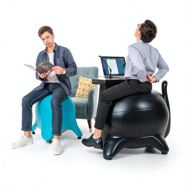 Starfish Ball Chair ENOVI Deepspace Grey Office Seat with Wheels-3