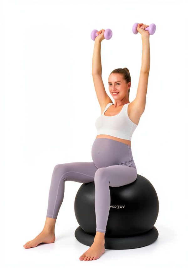 YOTTOY Yoga Ball Chair Black 23‑26in Exercise Seat Anti‑Burst-3