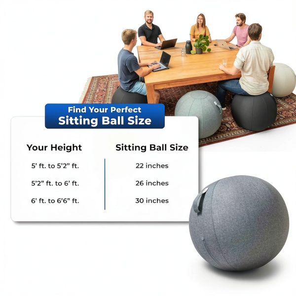Backerz Exercise Ball Chair 25.5 Inch Linen Cover – Core Support-7
