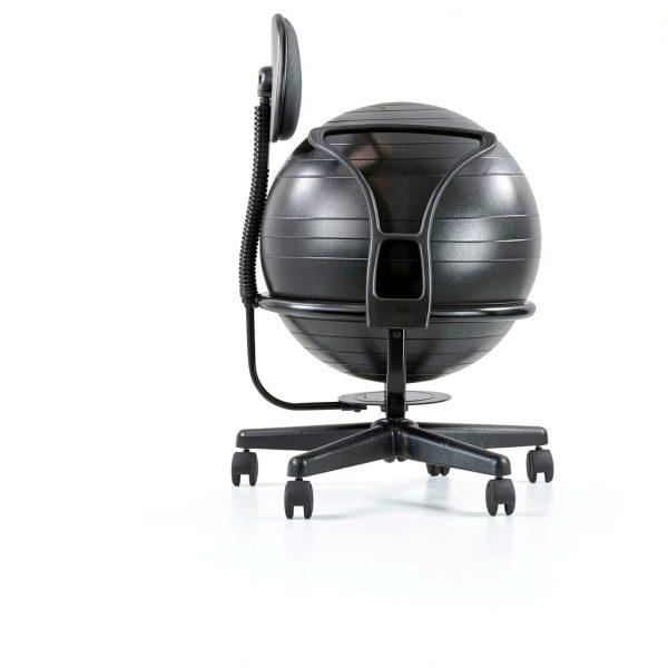 CanDo Metal Office Ball Chair with Arms Black Adult Size-1