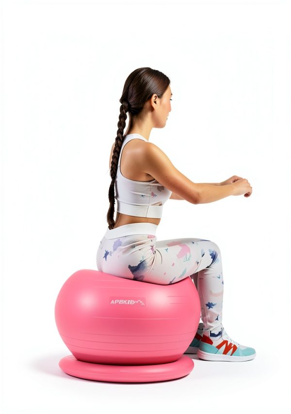 APEXUP Pink Exercise Ball Chair L 65cm High Load Stability for Kids-2