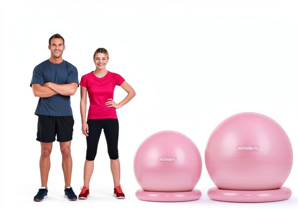 APEXUP Pink Exercise Ball Chair L 65cm High Load Stability for Kids-3