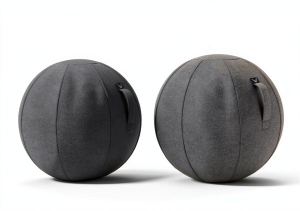 Vivora Inflatable Exercise Ball Chair Anthracite 24in Anti Burst PVC-5