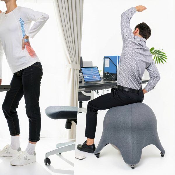 Starfish Ball Chair ENOVI Deepspace Grey Office Seat with Wheels-2