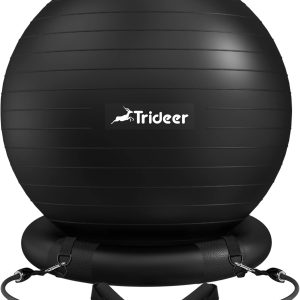 Trideer Yoga Ball Chair Exercise Ball with Ring Base Black XL-0