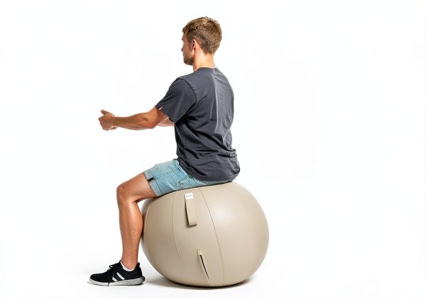 Backerz Exercise Ball Chair 25.5 Inch Linen Cover – Core Support-5