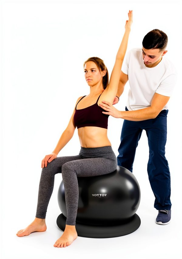 YOTTOY Yoga Ball Chair Black 23‑26in Exercise Seat Anti‑Burst-4