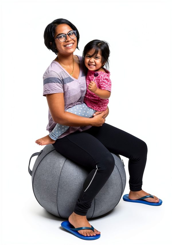 Vivora Inflatable Exercise Ball Chair Anthracite 24in Anti Burst PVC-8