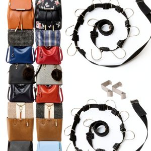 IZUS Bag Organizer Holder Purse Hanger 20 Hook Door Mount Black-0