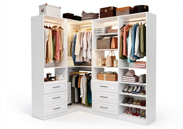 Closet System 4-Set Organizer by Vomavex with 6 Drawers and 8 Rods-0