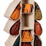 Hanging Purse Handbag Organizer LONGTEAM 10 Pocket Closet Beige-0