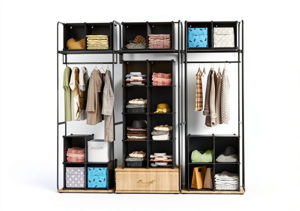 Closet Organizer HOMIDEC 9 Cube Storage Organizer Black Large Portable-3