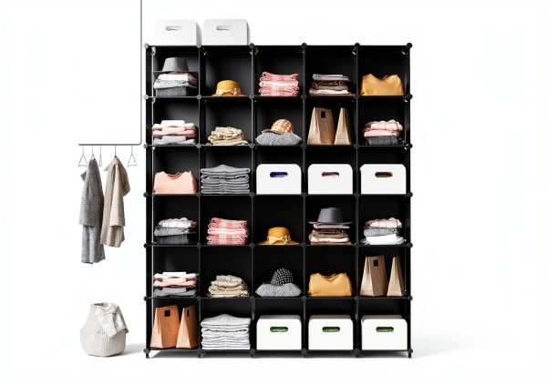 Closet Organizer HOMIDEC 9 Cube Storage Organizer Black Large Portable-1