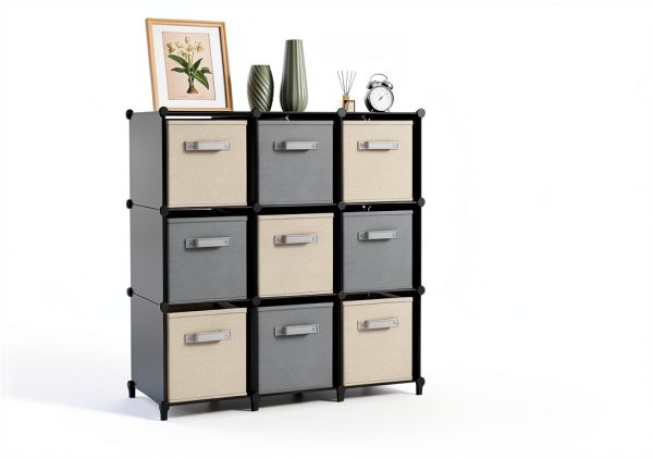 Closet Organizer HOMIDEC 9 Cube Storage Organizer Black Large Portable-4