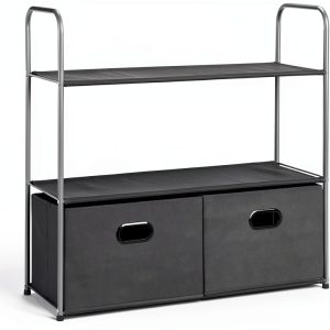 Closet Storage Organizer Amazon Basics 3 Shelves 2 Drawers 32.7x12.2-0
