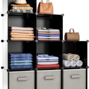 Closet Organizer HOMIDEC 9 Cube Storage Organizer Black Large Portable-0