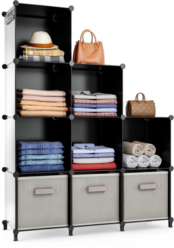 Closet Organizer HOMIDEC 9 Cube Storage Organizer Black Large Portable-0