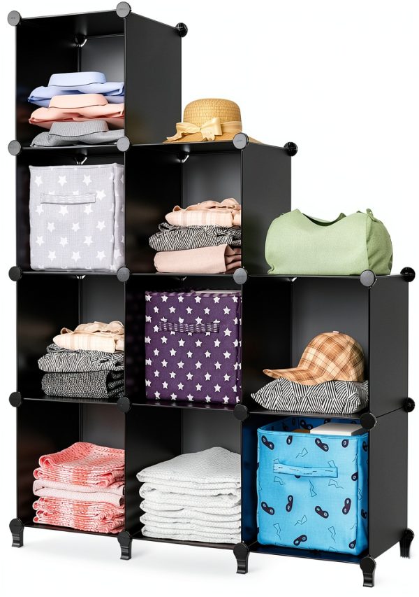 Closet Organizer HOMIDEC 9 Cube Storage Organizer Black Large Portable-8