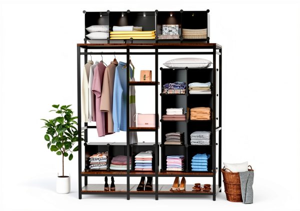 Closet Organizer HOMIDEC 9 Cube Storage Organizer Black Large Portable-5